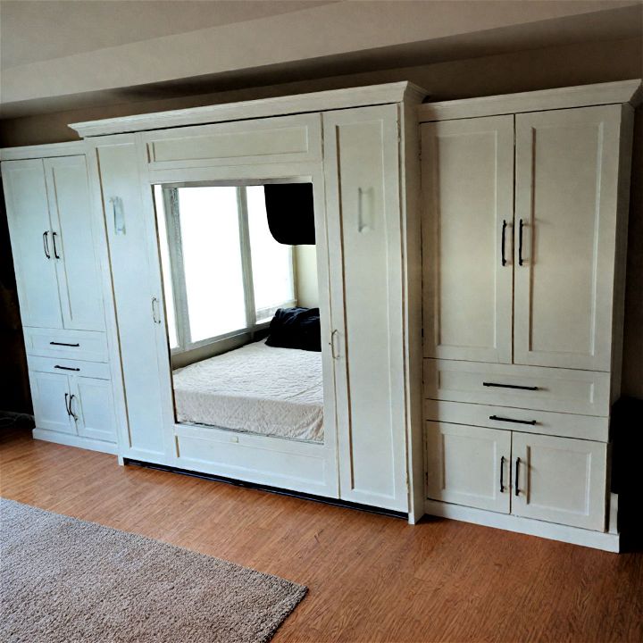 decorative murphy bed with mirror