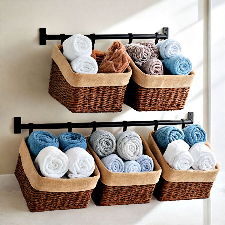 decorative towel basket storage