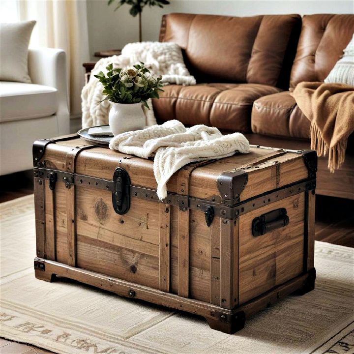 decorative trunk to add a vintage flair