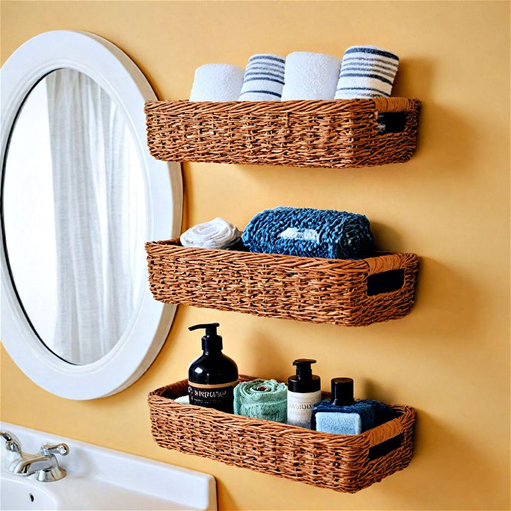 decorative wall baskets towel display