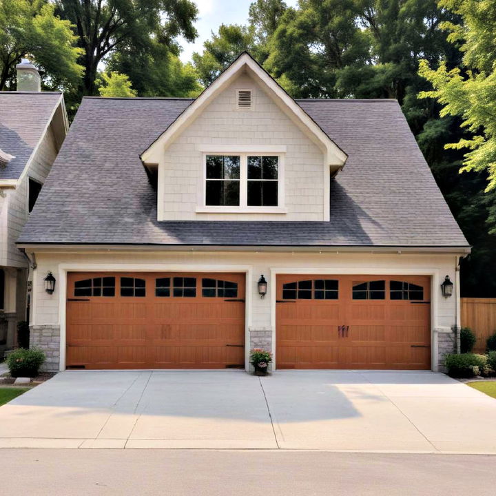 detached garage with a breezeway connection