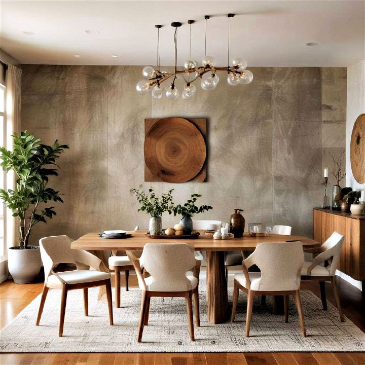 dining room filled with natural materials