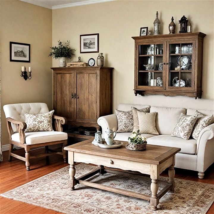 distressed wood living room furniture