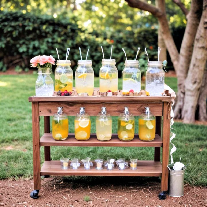 diy drink station for backyard wedding