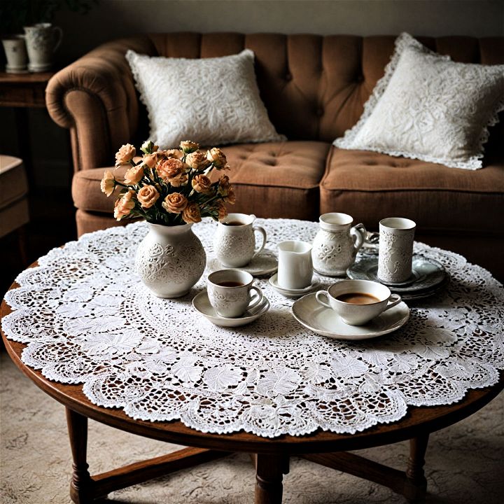 doilies and lace accents for a homely vibe