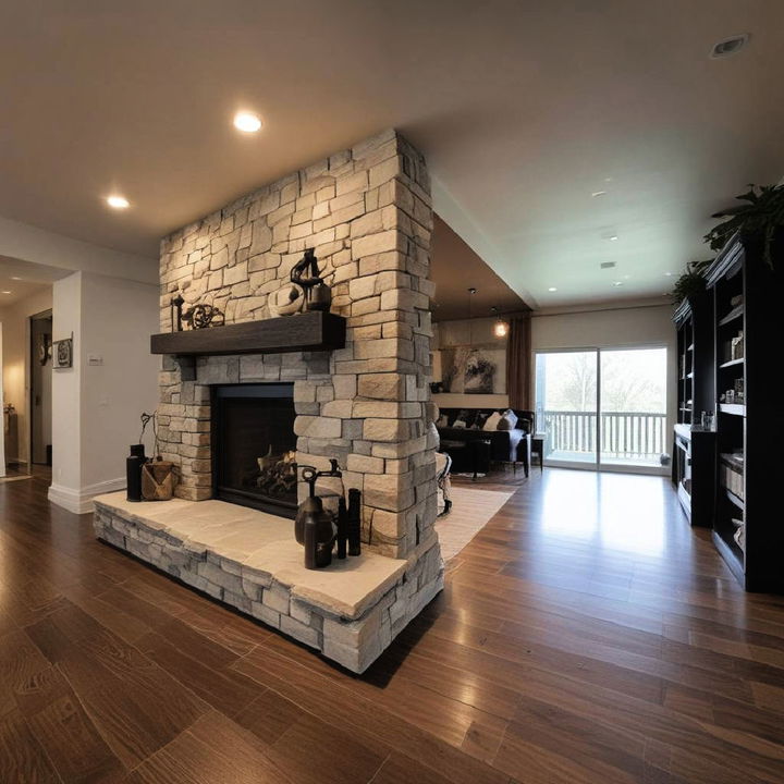 double sided gas fireplace