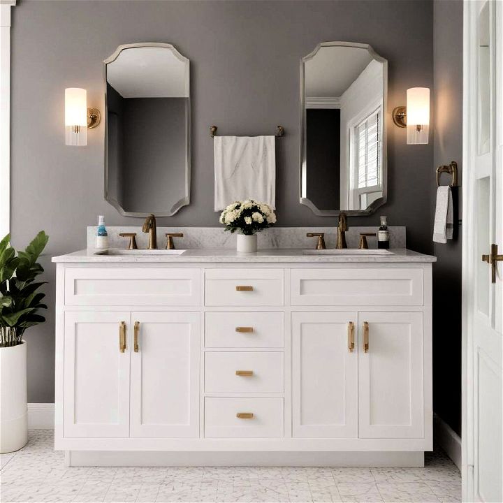 double vanity with shaker cabinets