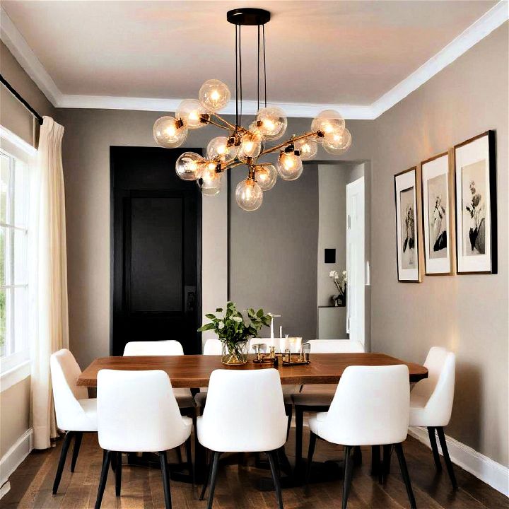 dramatic lighting modern dining room