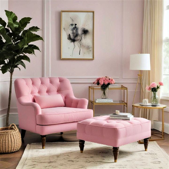 dramatic pink upholstered furniture