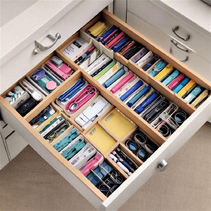 drawer dividers to organize office supplies