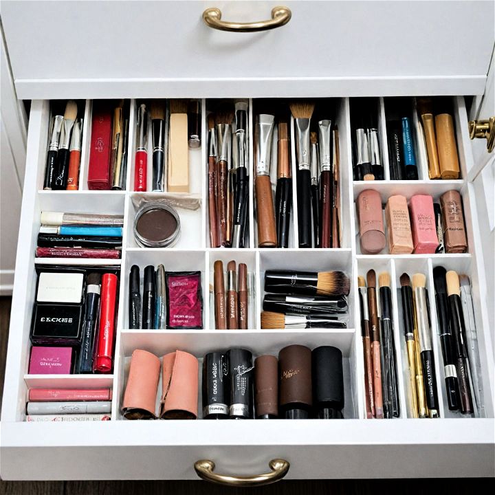 drawer dividers to organize your makeup neatly