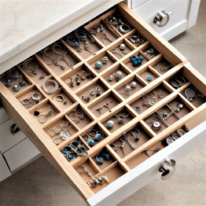 drawer insert earring storage