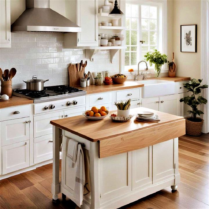 drop leaf island for small kitchens