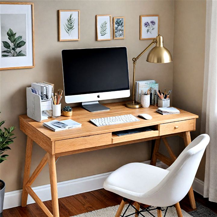 dual purpose desk for work and vanity needs