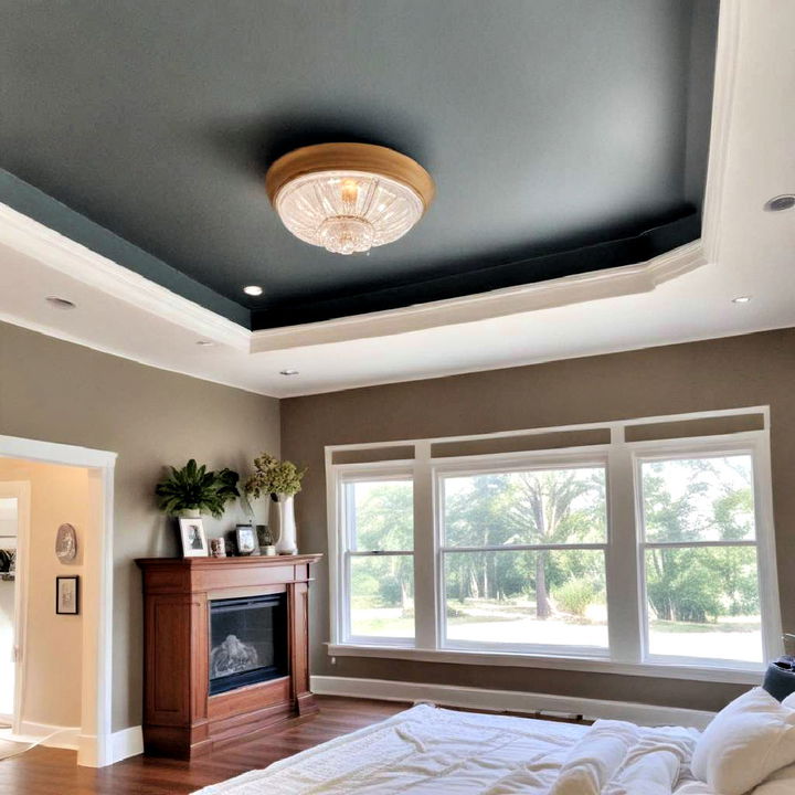 dual tone painted tray ceiling