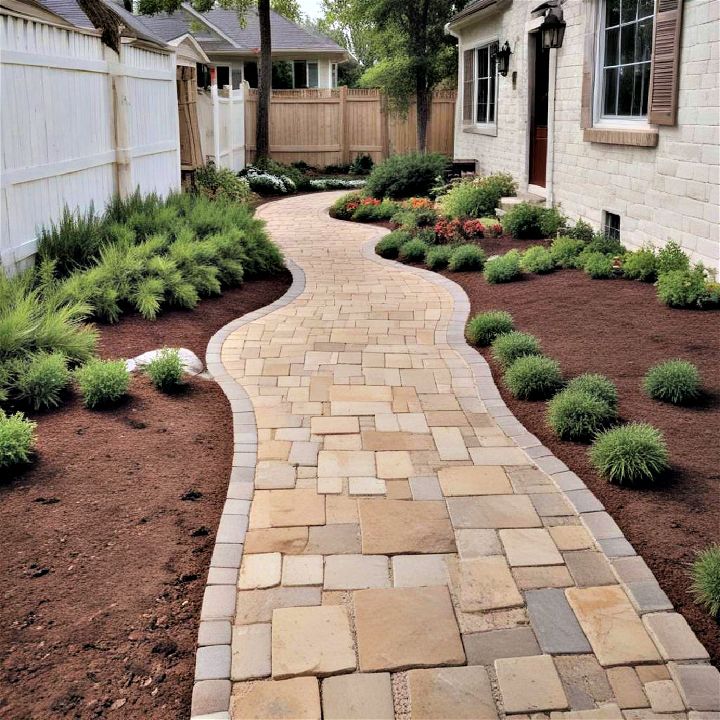 durable and striking paver stone pathway