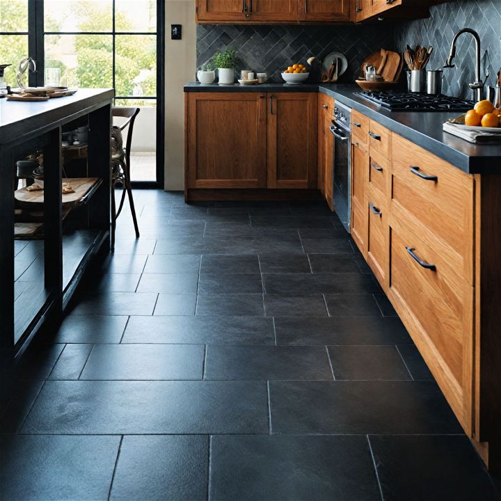 durable and timeless black floor tiles