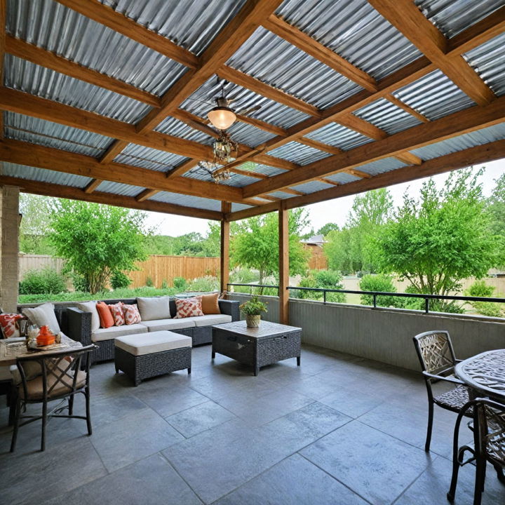 durable corrugated metal patio ceiling