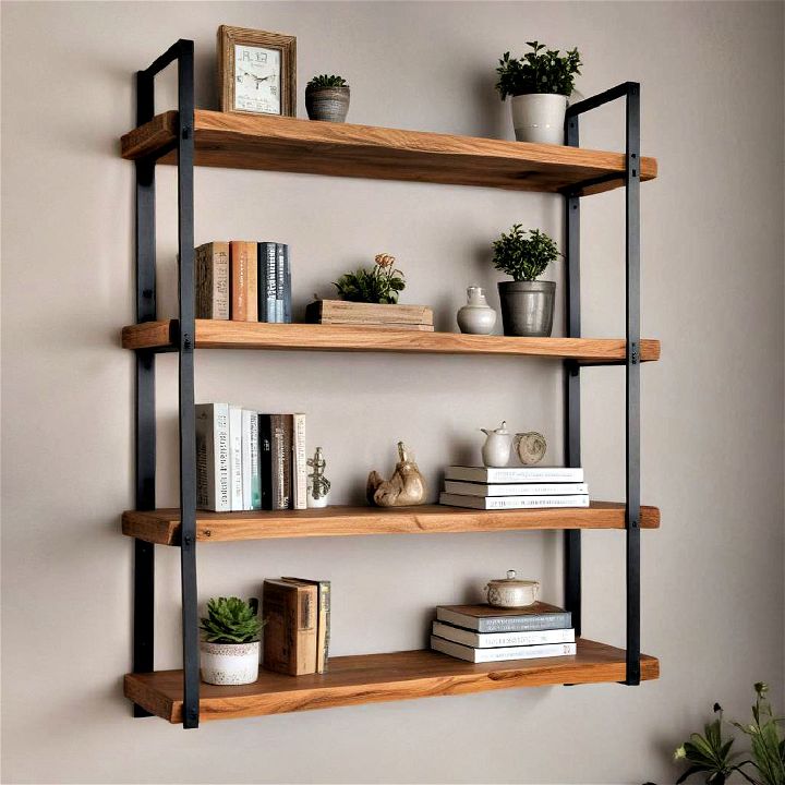 durable rustic wooden shelves