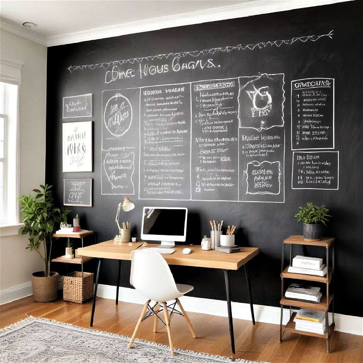 dynamic home office chalkboard wall