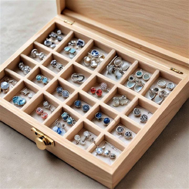 earring box with dividers