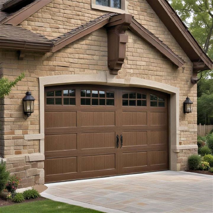 earthy browns garage door