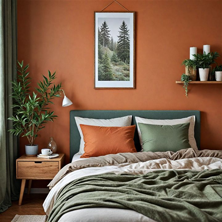 earthy tones scandinavian bedroom