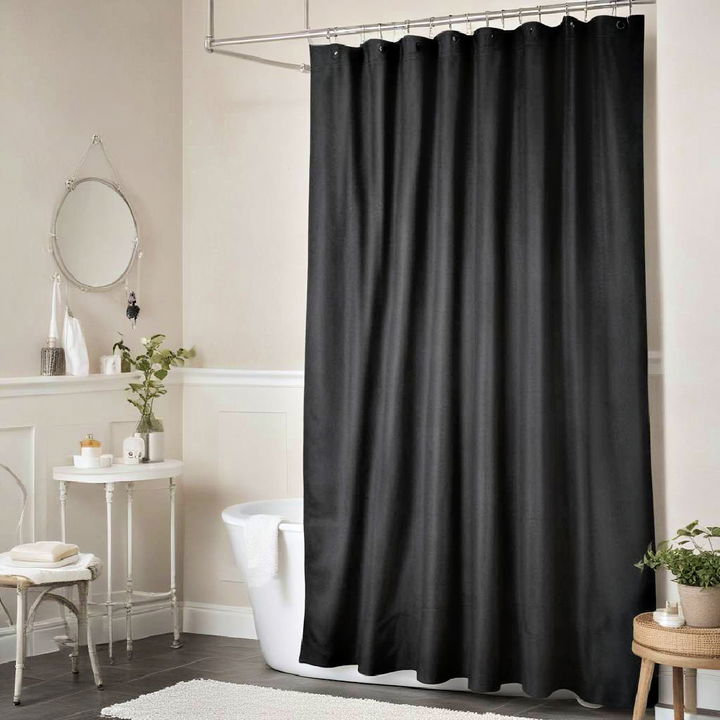 easy maintenance black shower curtain