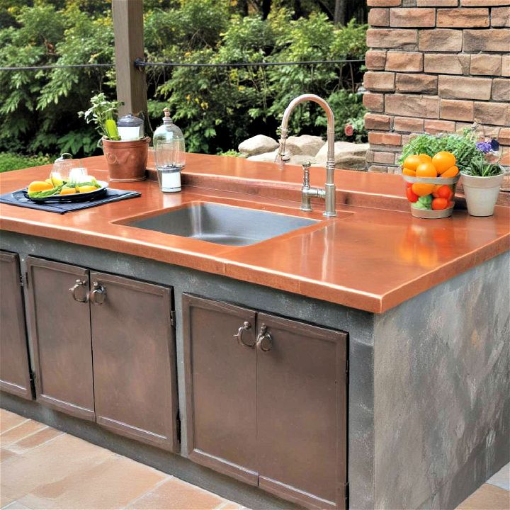 easy to clean copper countertop