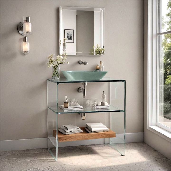 easy to clean glass vanity