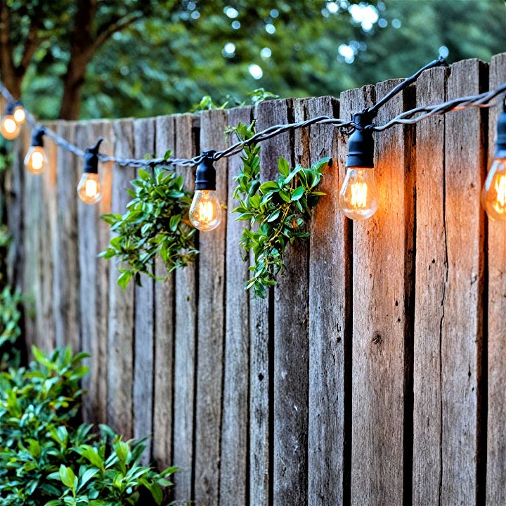 easy to install string bulbs on fence