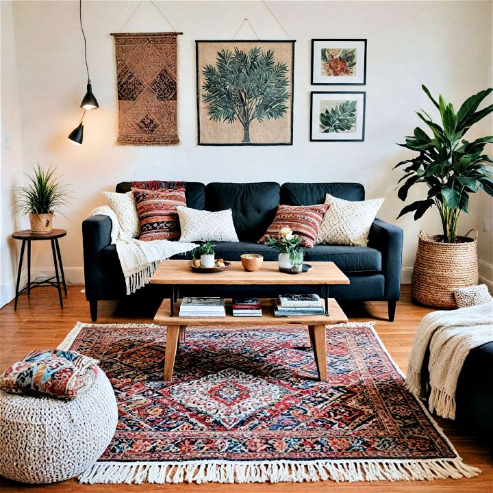 eclectic boho chic living room
