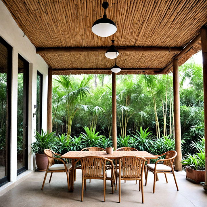 eco friendly and exotic bamboo ceiling