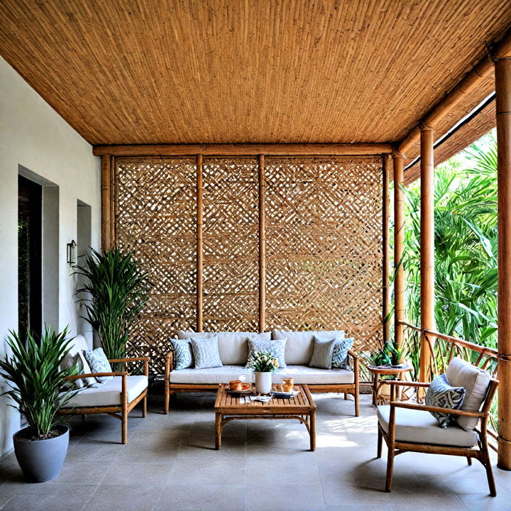 eco friendly bamboo ceiling for patios