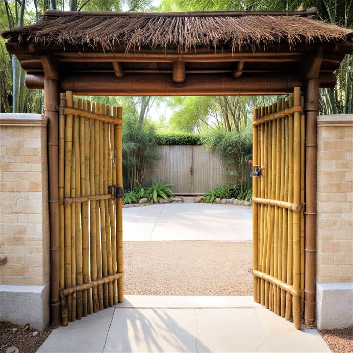 eco friendly bamboo front gate