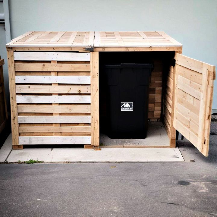 eco friendly garbage can pallet enclosure