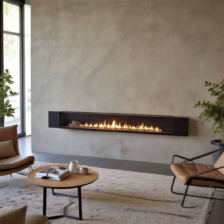 eco friendly linear fireplace
