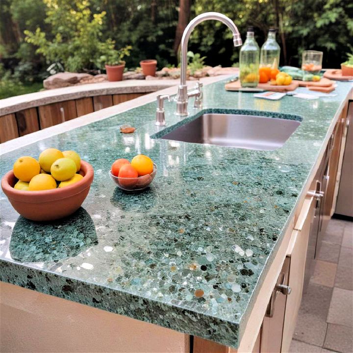 eco friendly recycled glass countertop