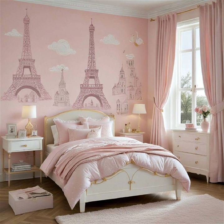 elegance and classic parisian chic theme bedroom