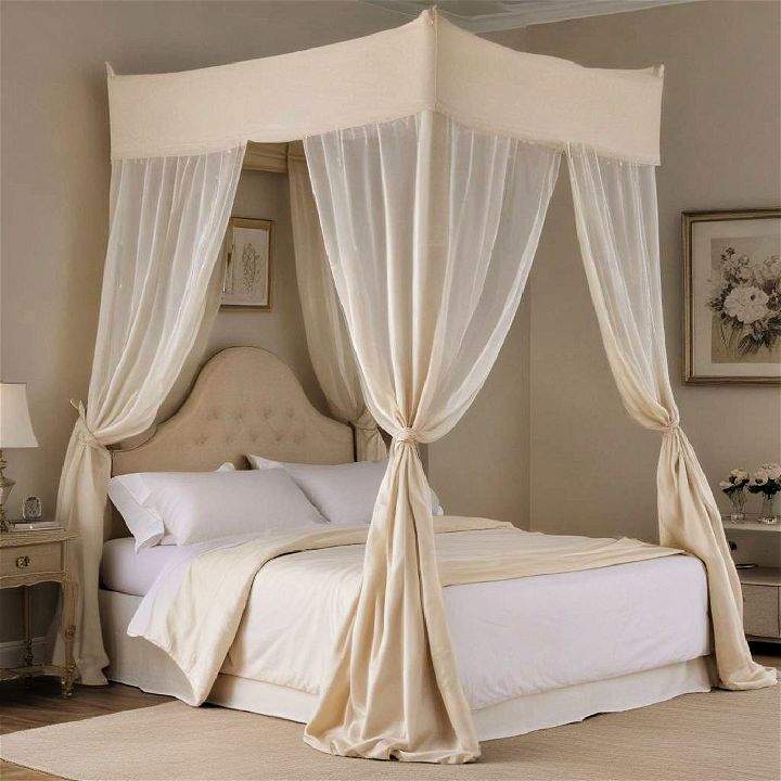 elegance beige bed canopies