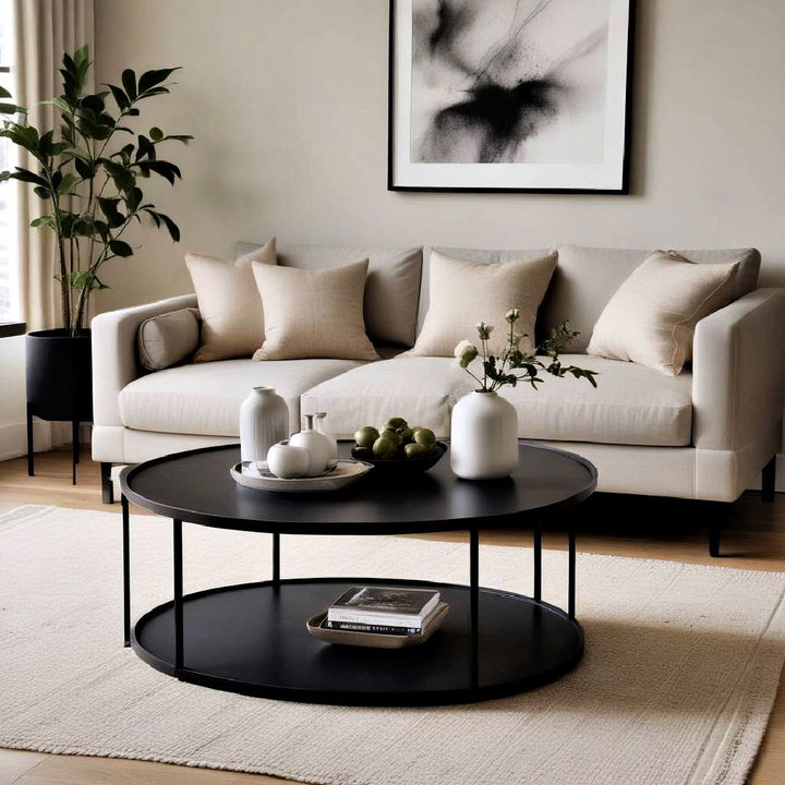 elegance black coffee table or a matte white vase