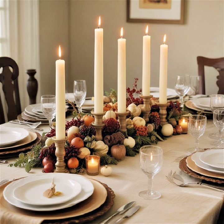 elegance candles for thanksgiving table decor