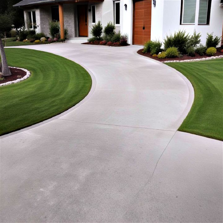 elegance curved concrete driveway