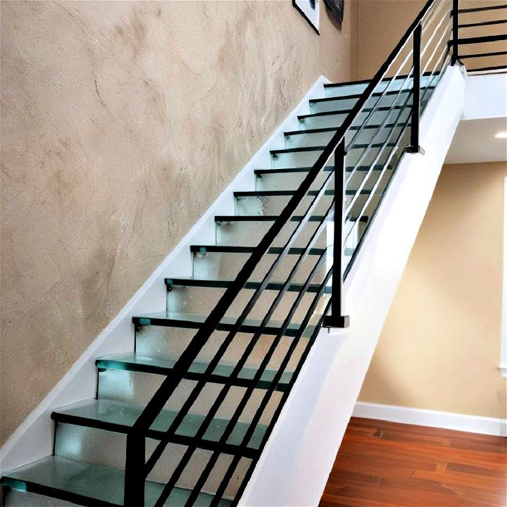 elegance frosted glass stair riser