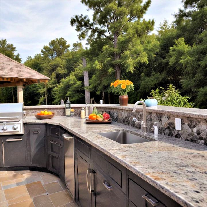 elegance granite countertop for outdoor kitchen
