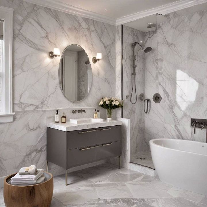 elegance grey and white marble