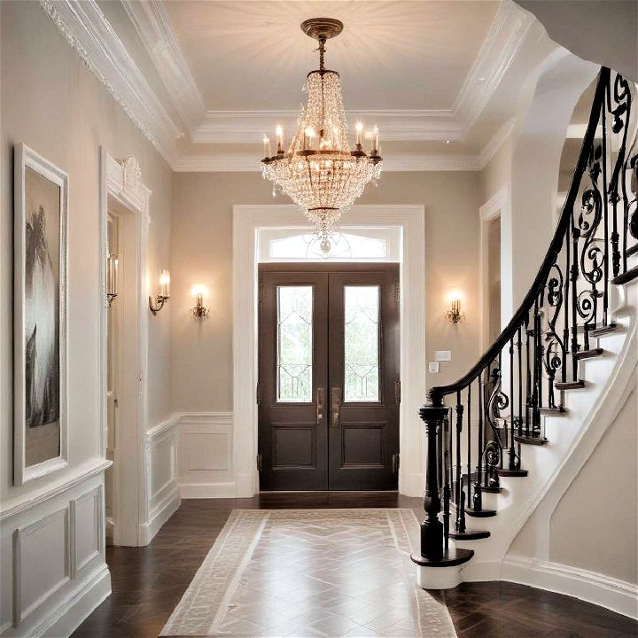 elegance hallway with chandeliers