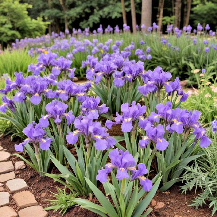 elegance irises for perennial flower bed