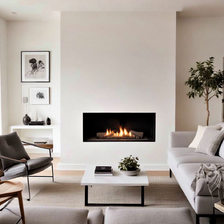 elegance minimalist fireplace