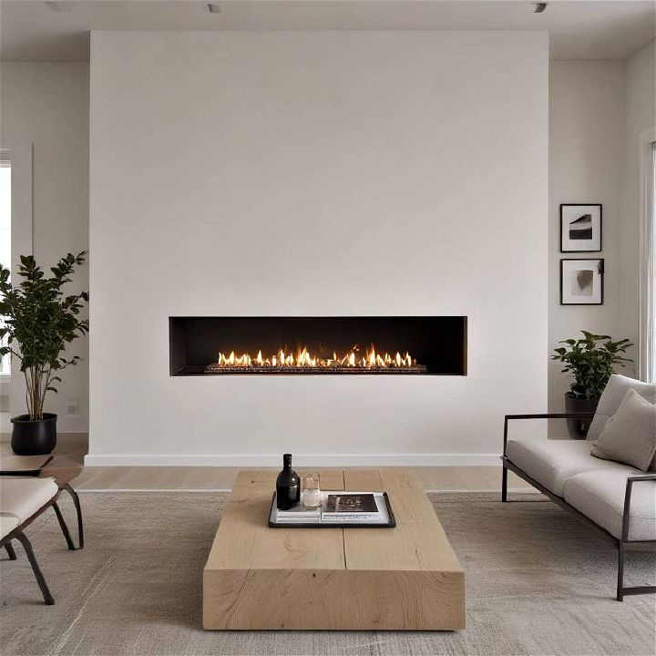 elegance minimalist linear fireplace